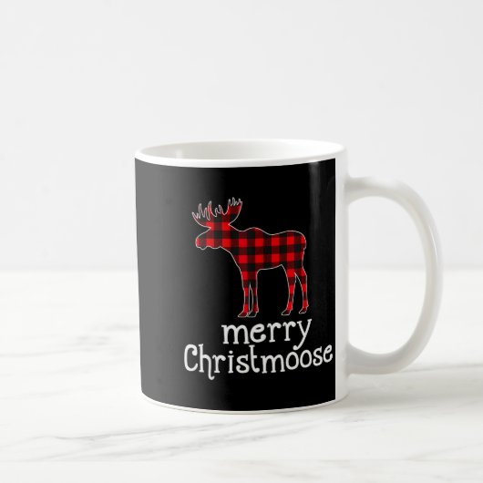 Red Plaid Merry Christmoose Christmas T Shirt Moos Kaffeetasse (Rechts)