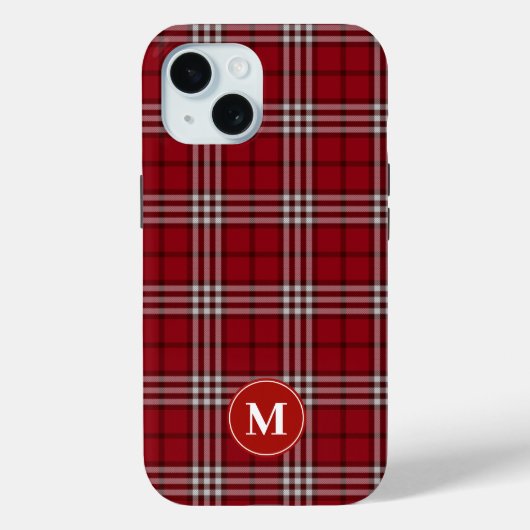 Red Plaid monogrammed Case-Mate iPhone Hülle (Rückseite)
