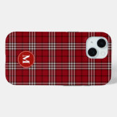 Red Plaid monogrammed Case-Mate iPhone Hülle (Rückseite (Horizontal))