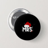 Red Plaid Mrs Claus Couples Matching Christmas Paj Button (Vorne & Hinten)