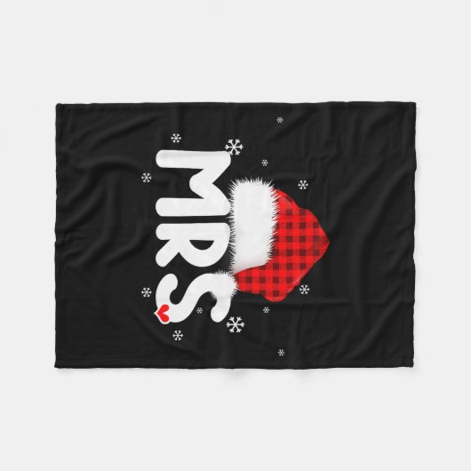 Red Plaid Mrs Claus Couples Matching Christmas Paj Fleecedecke (Vorderseite (Horizontal))