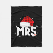 Red Plaid Mrs Claus Couples Matching Christmas Paj Fleecedecke (Vorderseite)