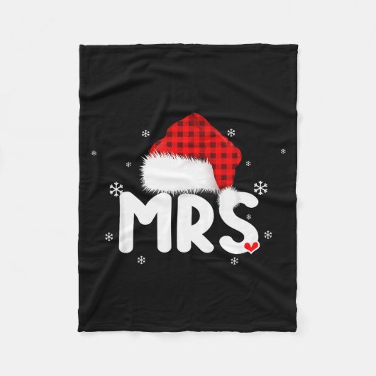 Red Plaid Mrs Claus Couples Matching Christmas Paj Fleecedecke (Vorderseite)