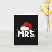 Red Plaid Mrs Claus Couples Matching Christmas Paj Karte (Gelbe Blume)
