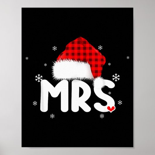 Red Plaid Mrs Claus Couples Matching Christmas Paj Poster (Vorne)