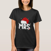 Red Plaid Mrs Claus Couples Matching Christmas Paj T-Shirt (Vorderseite)