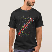 Red Plaid Oboe Christmas Lights Pajama Matching T-Shirt (Vorderseite)