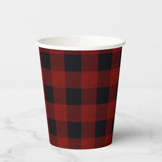 Red Plaid Pappbecher (Links)