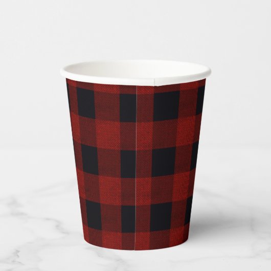 Red Plaid Pappbecher (Rechts)