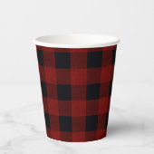 Red Plaid Pappbecher (Vorderseite)