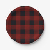 Red Plaid Pappteller (Vorderseite)