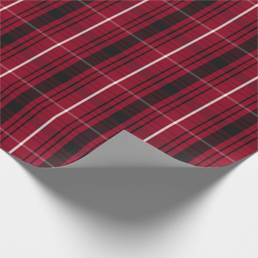 Red Plaid Pattern Christmas Wrapping Paper Geschenkpapier (Ecke)