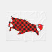 Red Plaid Penguin Christmas Lights Pajamas Adult K Fleecedecke (Vorderseite (Horizontal))