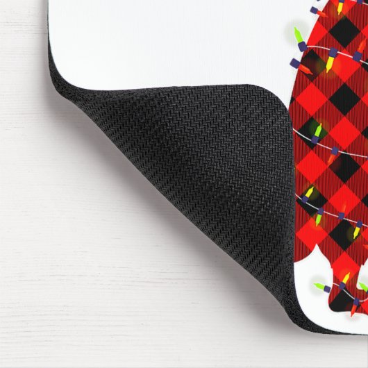 Red Plaid Penguin Christmas Lights Pajamas Adult K Mousepad (Ecke)