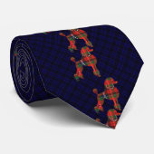 Red Plaid Poodles Tie Krawatte (Gerollt)