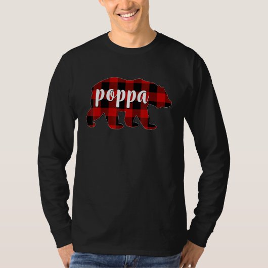 Red Plaid Poppa Bear Matching Family Buffalo Chris T-Shirt (Vorderseite)