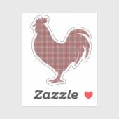 Red Plaid Rooster Aufkleber (Blatt)