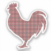  Red Plaid Rooster  Aufkleber (Vorderseite)