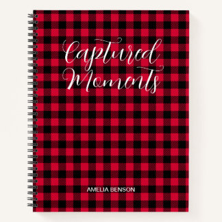 Red Plaid, Tartan, Buffalo Karos Muster Notizblock
