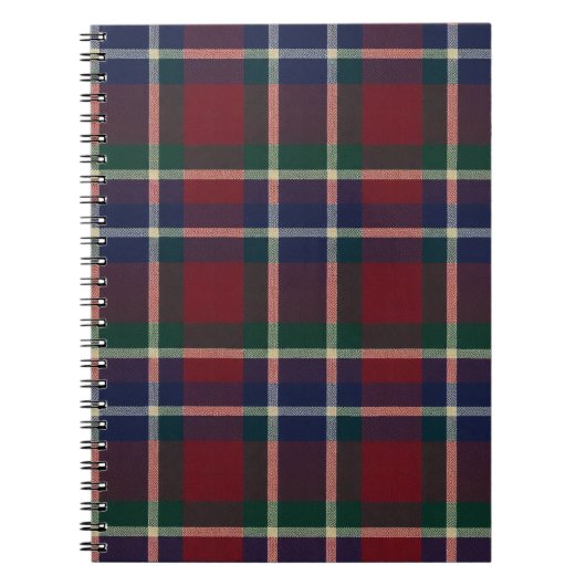Red Plaid Tartan Journal – Classic Cozy Pattern Notizblock (Vorderseite)