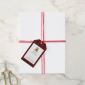 Red Plaid Teddy Bear Christmas Geschenkanhänger (Mit Garn)