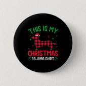 Red Plaid Ugly This Is My Dachshund Dog Christmas  Button (Vorderseite)
