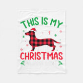 Red Plaid Ugly This Is My Dachshund Dog Christmas  Fleecedecke (Vorderseite)