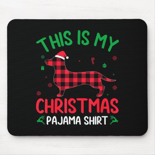 Red Plaid Ugly This Is My Dachshund Dog Christmas  Mousepad (Vorne)