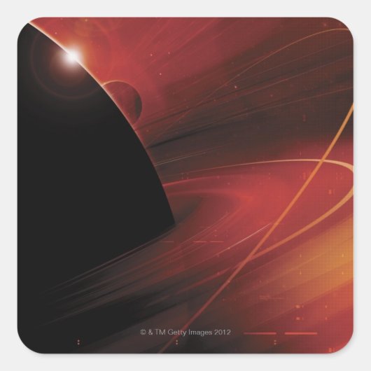Red Planet Digital Design Quadratischer Aufkleber (Vorderseite)
