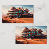 Red Planet Mansion - AI Futuristic Wüste Villa Visitenkarte (Vorne/Hinten)