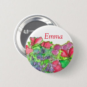 Red Platterbsen Name Tag Button
