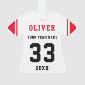 Red Player Name Number Team Sports Kids Keepe Ornament (Rückseite)