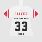 Red Player Name Number Team Sports Kids Keepe Ornament (Vorderseite)