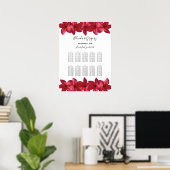 Red Plumeria Frangipani Hochzeitskarte Poster (Heimbüro)