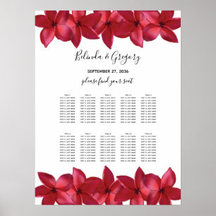 Red Plumeria Frangipani Hochzeitskarte Poster