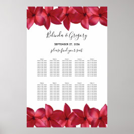 Red Plumeria Frangipani Hochzeitskarte Poster