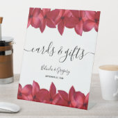 Red Plumeria Frangipani Wedding Cards & Gifts Sockelschild (In Situ)