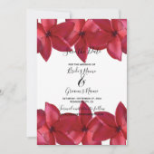 Red Plumeria Frangipani Wedding Save the Date (Vorderseite)