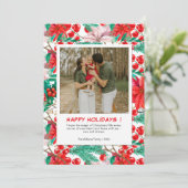 Red Poinsettia 2 Foto Weihnachten (Stehend Vorderseite)