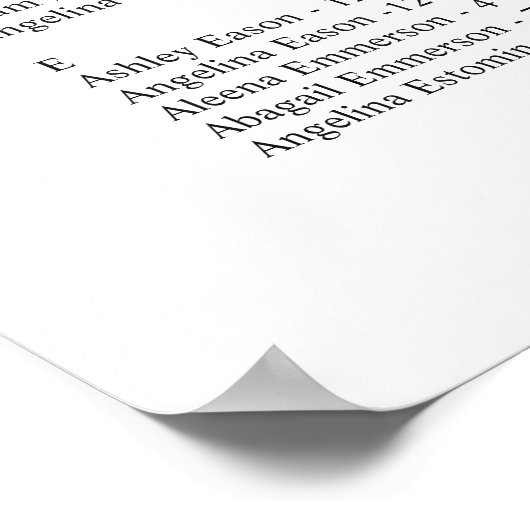 Red Poinsettia Alphabet Weihnachtssaison CHARTA Poster (Ecke)