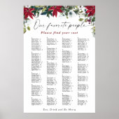 Red Poinsettia Alphabet Weihnachtssaison CHARTA Poster (Vorne)