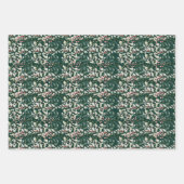 Red Poinsettia Blume auf dunkelgrün Geschenkpapier Set (Vorderseite 3)