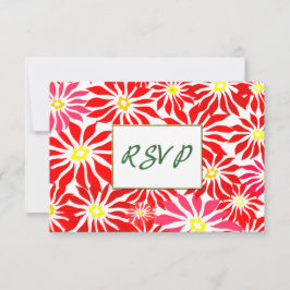 Red Poinsettia Blume Editable Holiday UAWG RSVP Karte