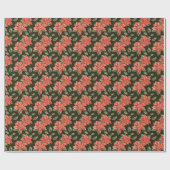 Red Poinsettia Blume Festliche Weihnachtsfeiertage Geschenkpapier (Flach)