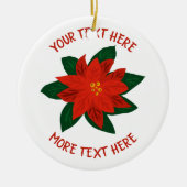 Red Poinsettia Blume personalisiert Weihnachten Keramik Ornament (Vorne)