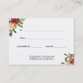 Red Poinsettia Blume Weihnachtsgeschenk Rabattkarte (Rückseite)