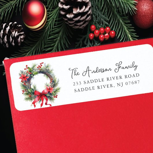 Red Poinsettia Blume Wreath