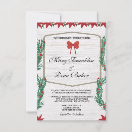 Red Poinsettia Blumenweihnachtsfeier Wasserfarbenh Einladung