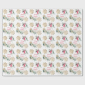 Red Poinsettia Blumenweihnachtsfest Party Geschenkpapier (Flach)