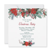 Red Poinsettia Border Bouquet Weihnachtsgebäck Par